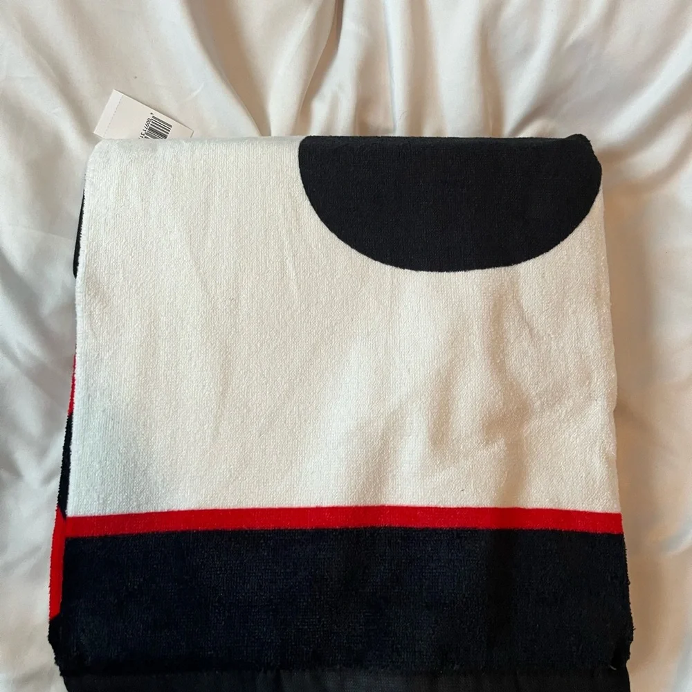 Disney Black and White Towel with Red Accent
